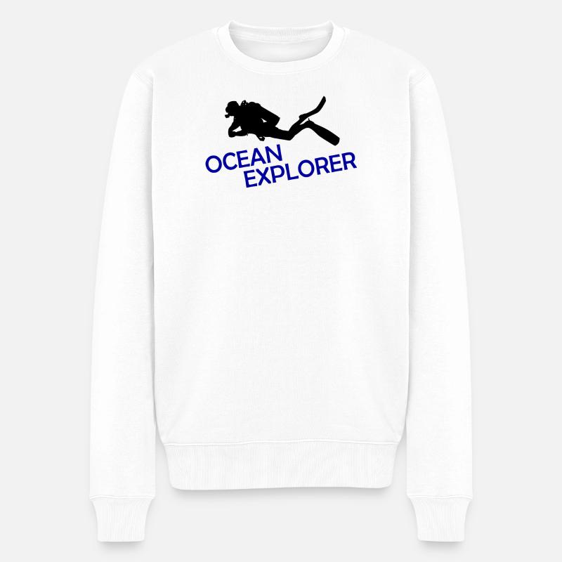 OCEAN EXPLORER - Männer Premium Bio Pullover - Weiß