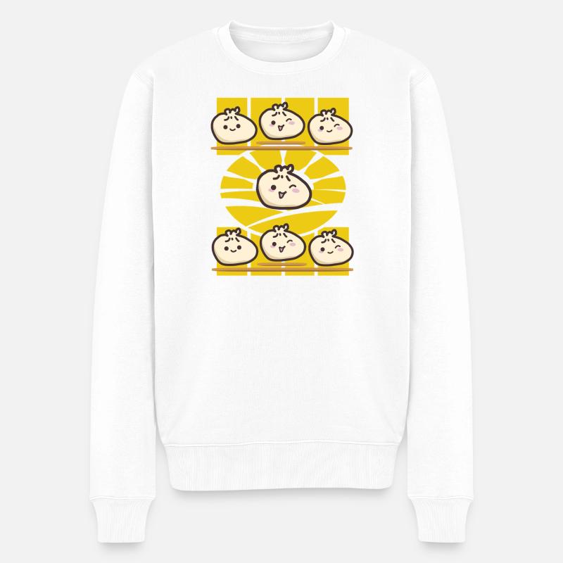 Dim Sum Sonnenuntergang Vibe - Männer Premium Bio Pullover - Weiß