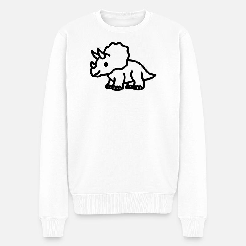 Triceratops - Männer Premium Bio Pullover - Weiß