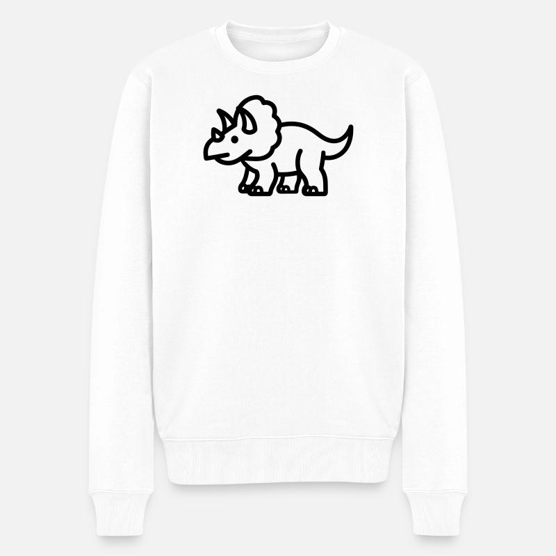 Triceratops - Männer Premium Bio Pullover - Weiß