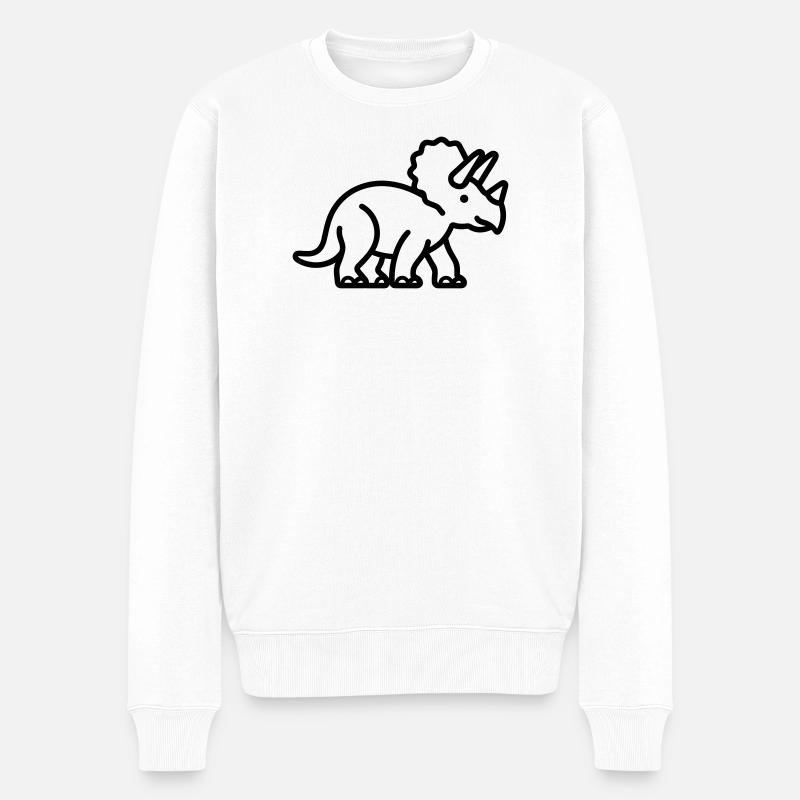 Triceratops - Männer Premium Bio Pullover - Weiß