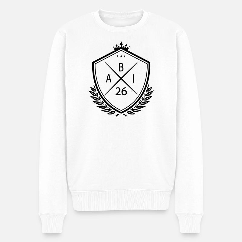 Abi Wappen Abitur 26 - Männer Premium Bio Pullover - Weiß