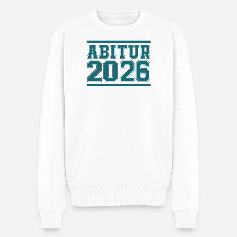 Abitur 2026 Blockschrift Logo - Männer Premium Bio Pullover - Weiß