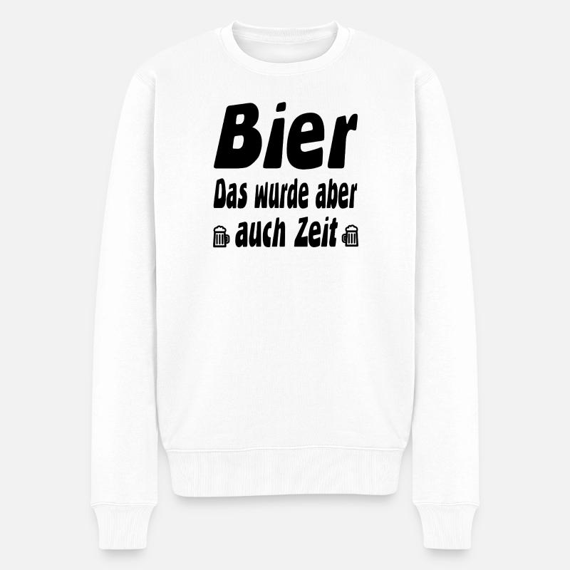 Bier - Männer Premium Bio Pullover - Weiß