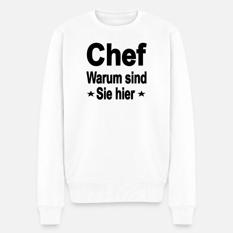 Chef - Männer Premium Bio Pullover - Weiß
