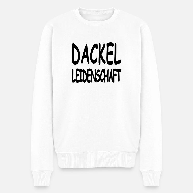 Dackel - Männer Premium Bio Pullover - Weiß