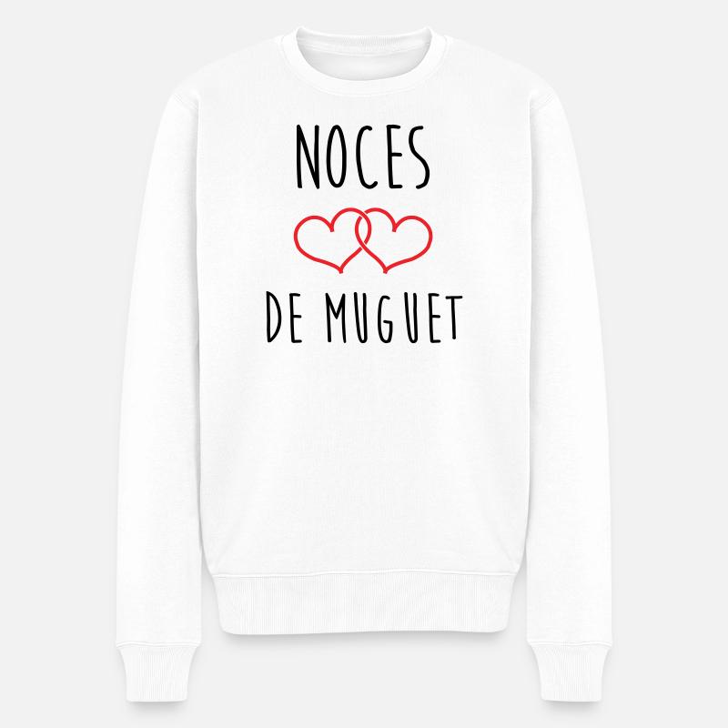Noces de Muguet 13 ans de mariage - Pull Premium bio Homme - blanc
