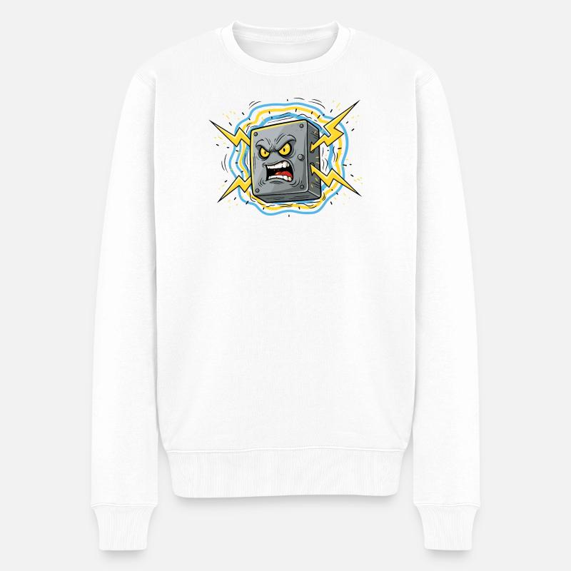 Foudre de la douille en colère - Pull Premium bio Homme - blanc