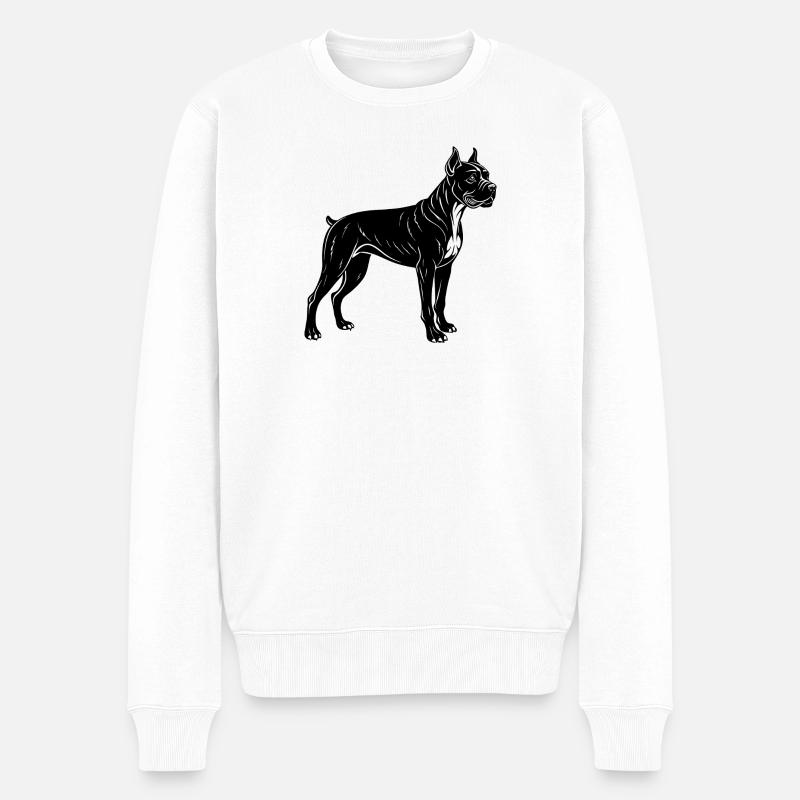 Chien boxer - Pull Premium bio Homme - blanc