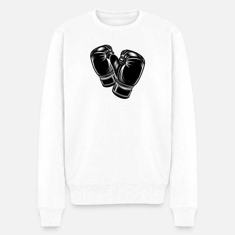 Boxhandschuhe - Männer Premium Bio Pullover - Weiß
