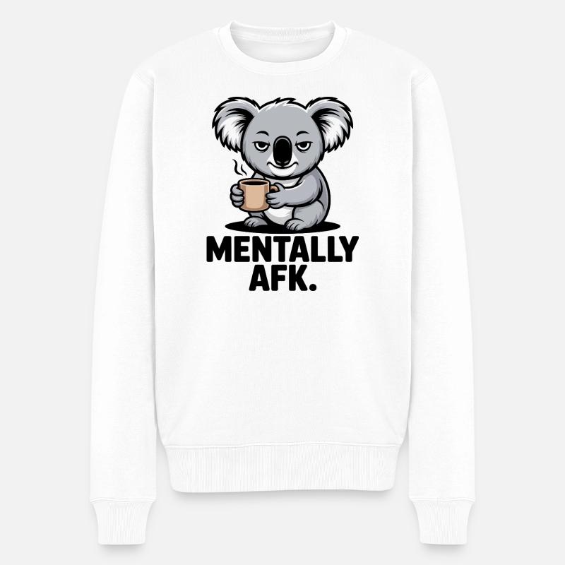 Koala AFK Coffee - Pull Premium bio Homme - blanc