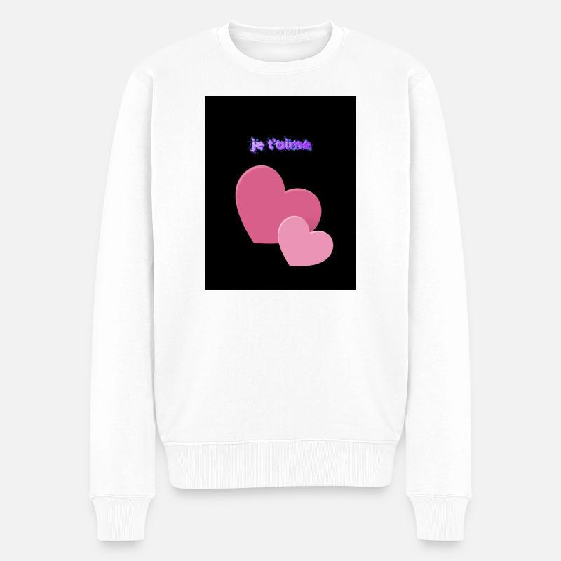 Ich liebe dich - Männer Premium Bio Pullover - Weiß
