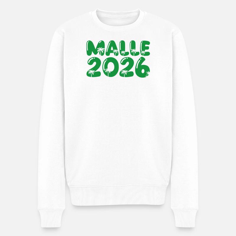 Malle 2026 - Männer Premium Bio Pullover - Weiß