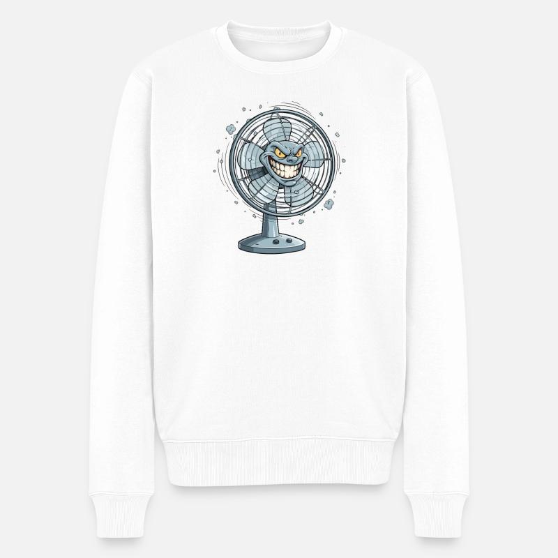 Grimmiger Ventilator Cartoon - Männer Premium Bio Pullover - Weiß
