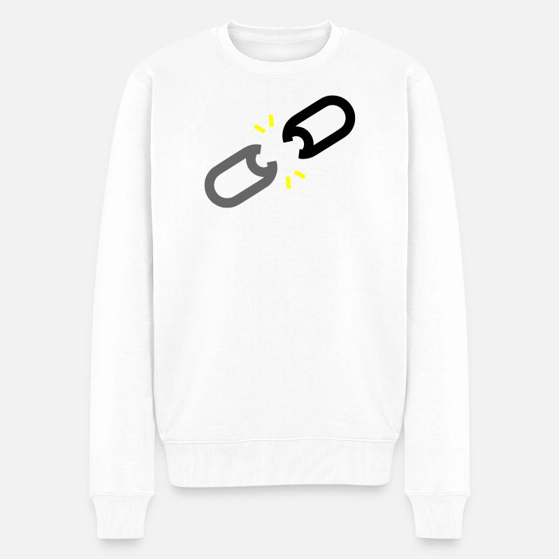 Gesprengte Kette Freiheit - Männer Premium Bio Pullover - Weiß