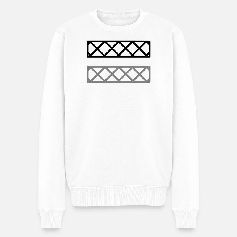 Fence Grid Pattern Frame - Men's Premium Organic Jumper - white