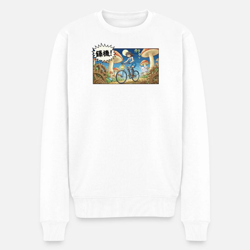 Mushroom Gear Bike Abenteuer - Männer Premium Bio Pullover - Weiß