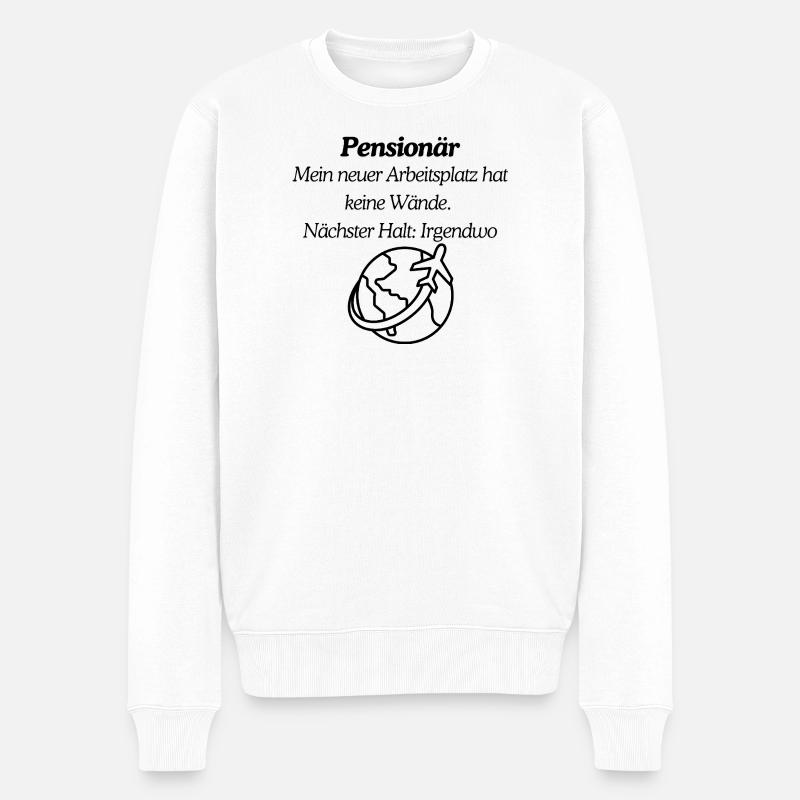 Pensionär endlich reisen - Männer Premium Bio Pullover - Weiß