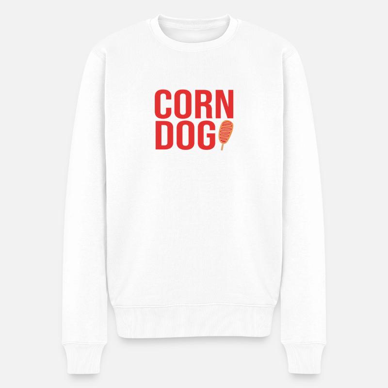 Corn Dog - Männer Premium Bio Pullover - Weiß