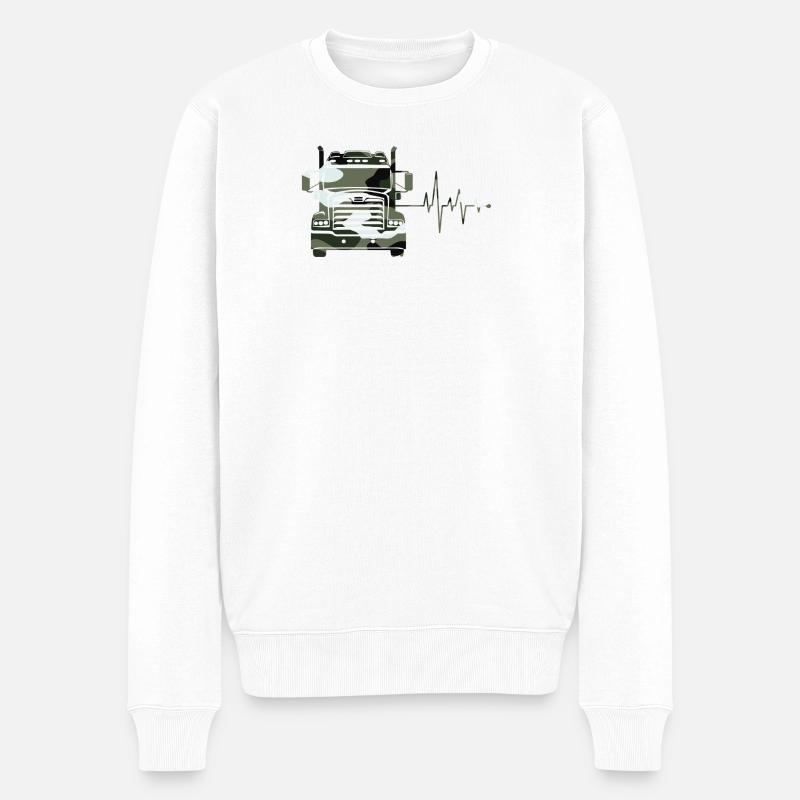 camouflage lkw - Männer Premium Bio Pullover - Weiß