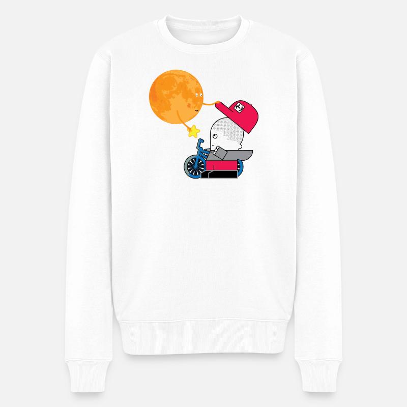 Cadeau du soleil au cavalier sur roues - Pull Premium bio Homme - blanc