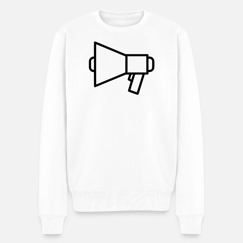 Megafon Lautsprecher Protest - Männer Premium Bio Pullover - Weiß