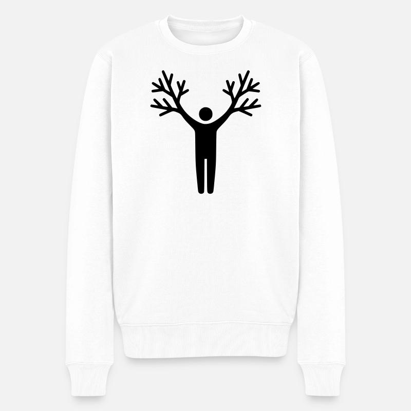 Croissance des racines humaines des arbres - Pull Premium bio Homme - blanc