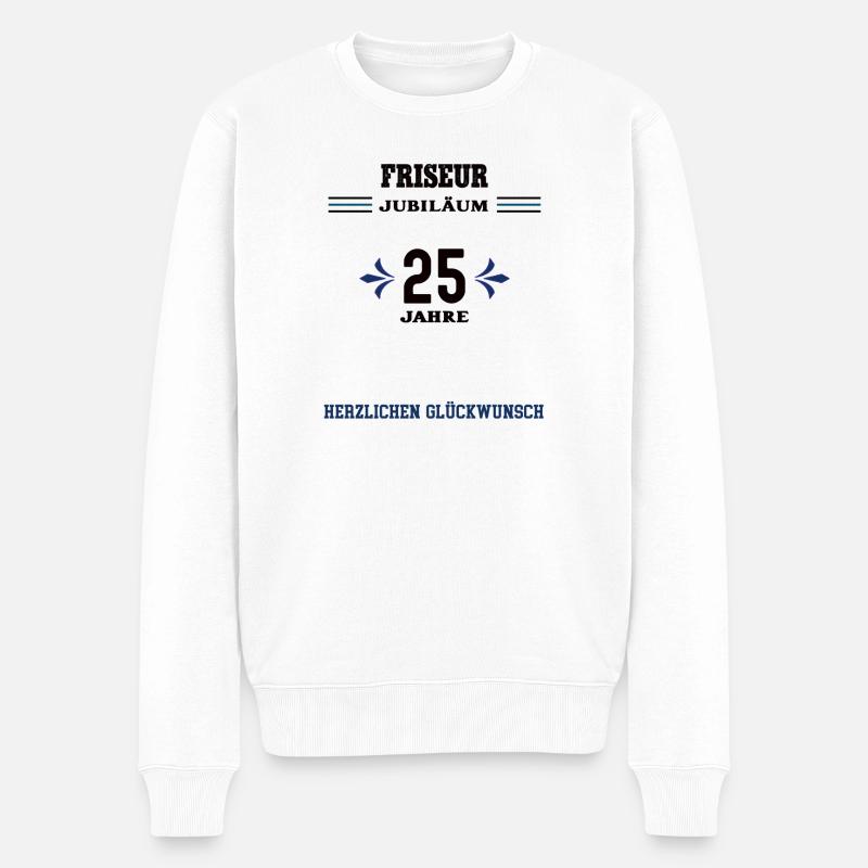 25e anniversaire de coiffeur 25e anniversaire - Pull Premium bio Homme - blanc