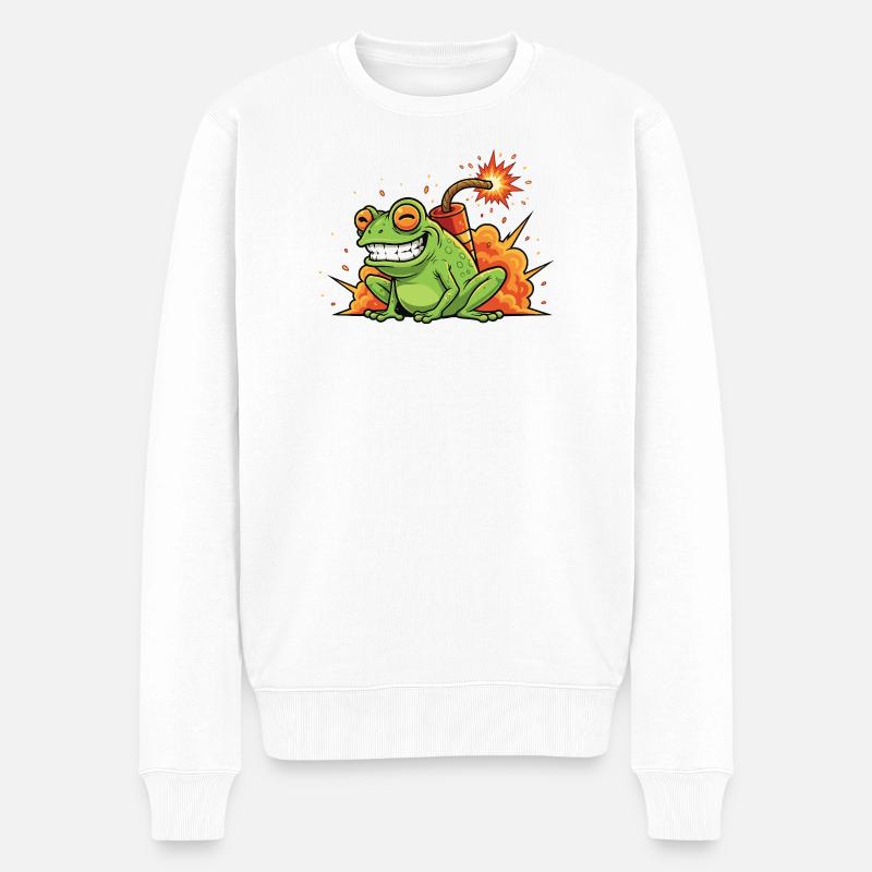 Knallfrosch Funken-Spaß - Männer Premium Bio Pullover - Weiß