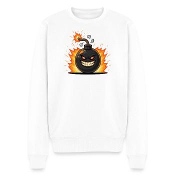 Explosives Grinsen Bombe - Männer Premium Bio Pullover - Weiß - Vorne - Thijin (182cm)