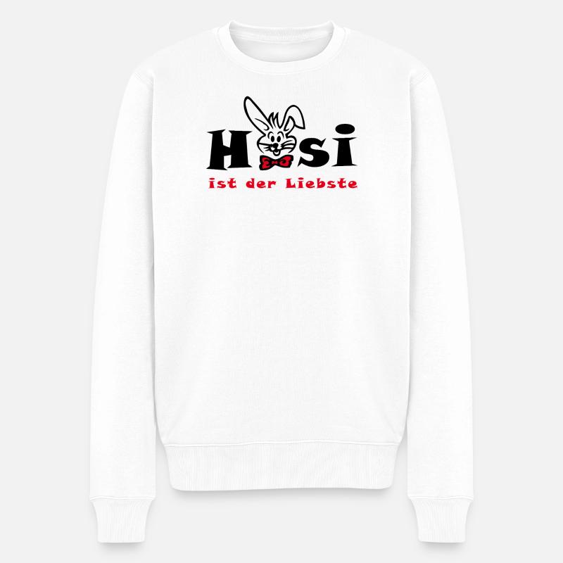 Hasi ist der Liebste Ostern - Männer Premium Bio Pullover - Weiß