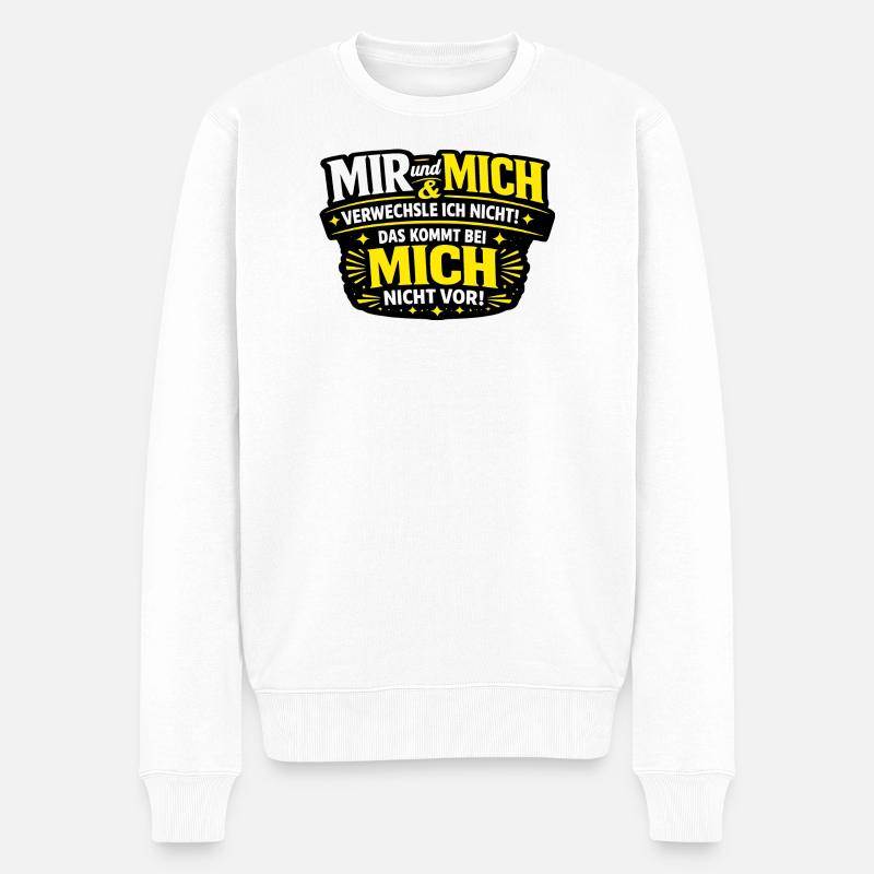 Je ne confonds pas moi et moi – grammaire - Pull Premium bio Homme - blanc