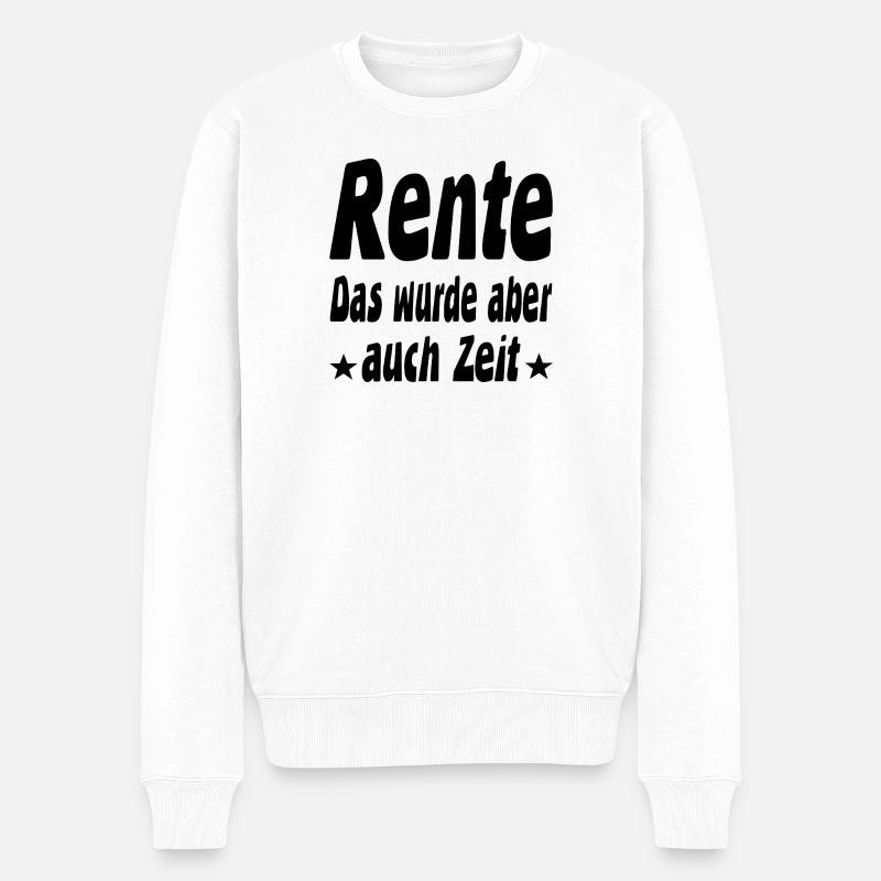 Rente - Männer Premium Bio Pullover - Weiß