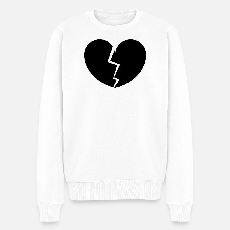 Gebrochenes Herz - Männer Premium Bio Pullover - Weiß