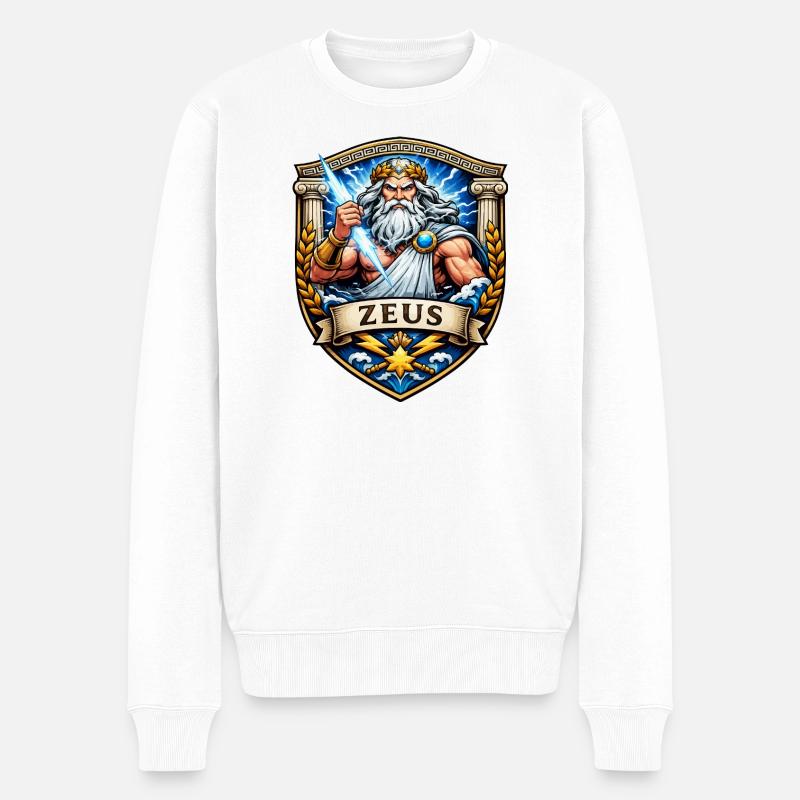 Bouclier d’Orage Zeus - Pull Premium bio Homme - blanc