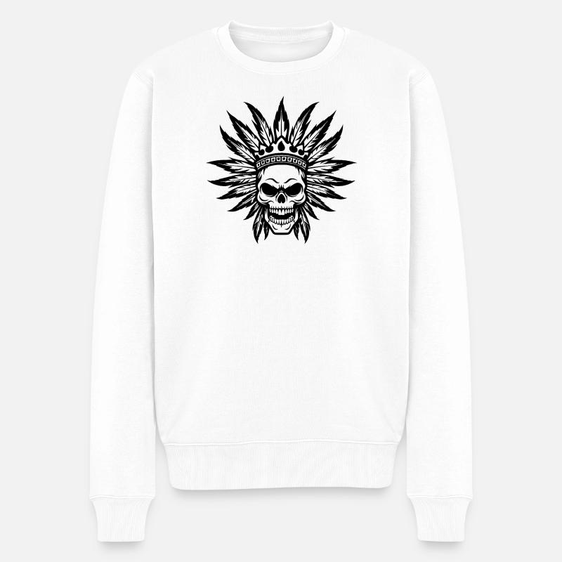 Chef apache DeadIndian - Pull Premium bio Homme - blanc