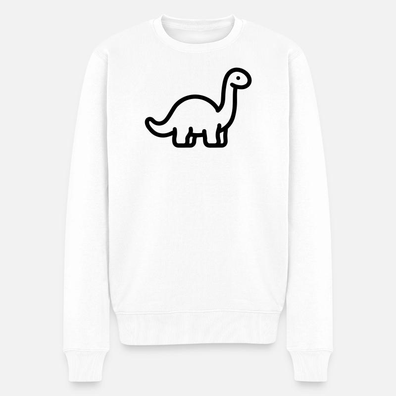 Brontosaurus - Männer Premium Bio Pullover - Weiß