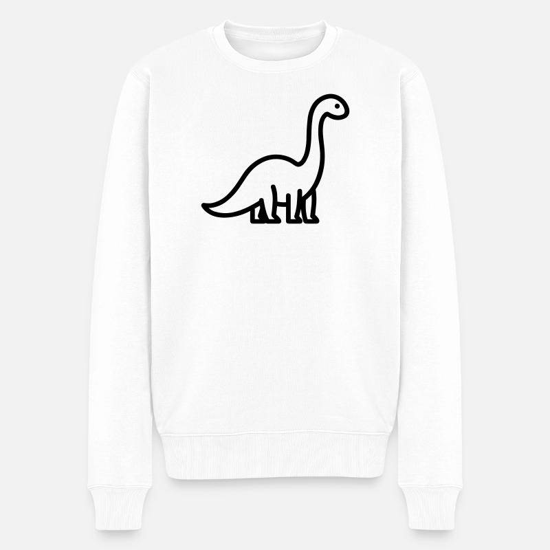 Brontosaurus - Männer Premium Bio Pullover - Weiß