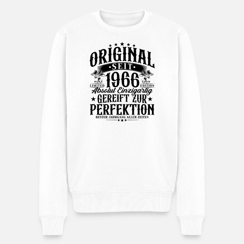 Cadeau d’anniversaire original de 1966 - Pull Premium bio Homme - blanc