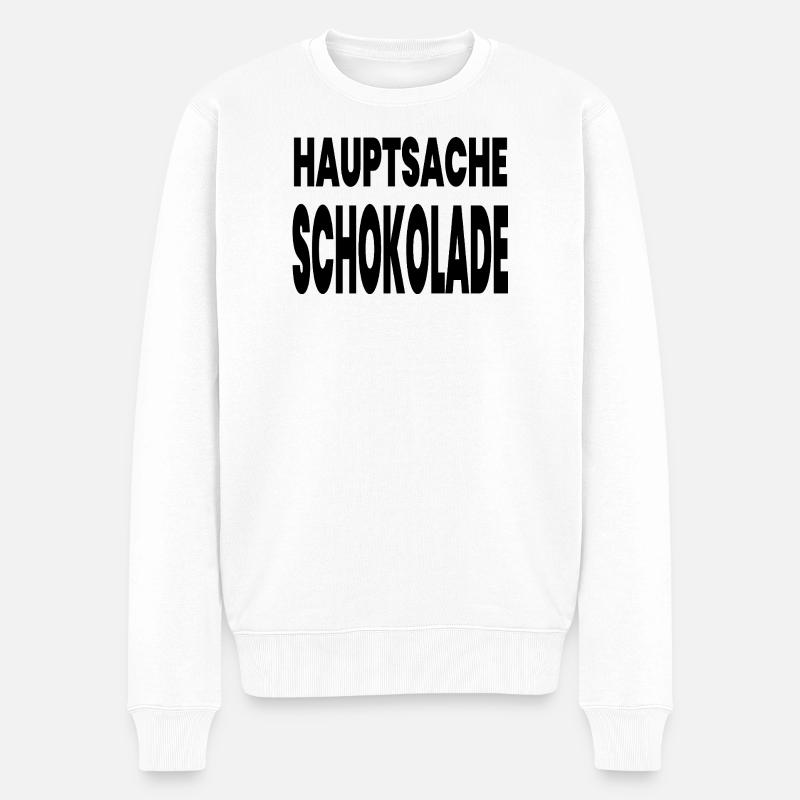 Schokolade - Männer Premium Bio Pullover - Weiß