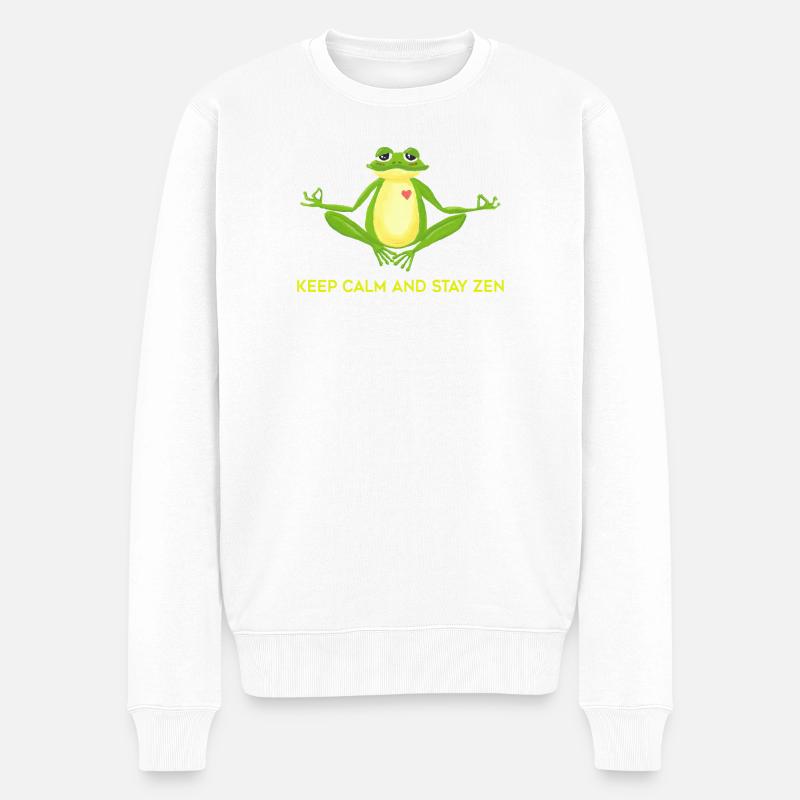 Grenouille Zen - Pull Premium bio Homme - blanc
