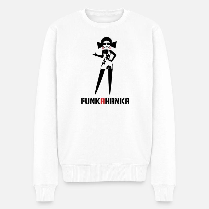 FUNK A HANKA - Männer Premium Bio Pullover - Weiß