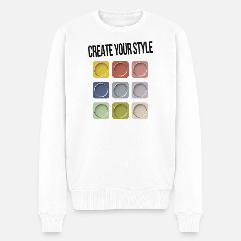 Create Your Style – Sei individuell - Männer Premium Bio Pullover - Weiß