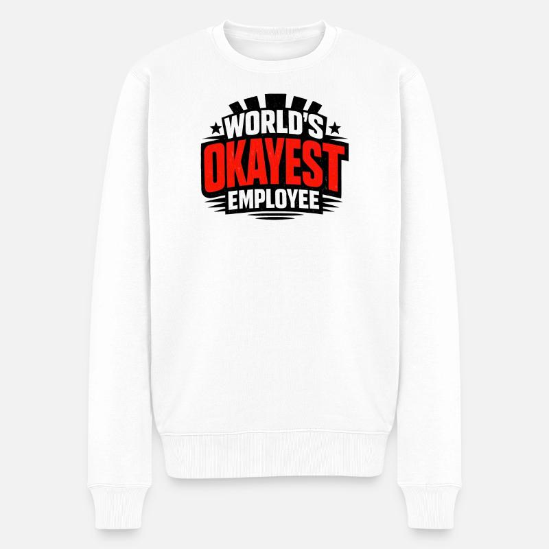 Der beste Mitarbeiter der Welt - Männer Premium Bio Pullover - Weiß