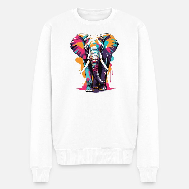 éléphant - Pull Premium bio Homme - blanc