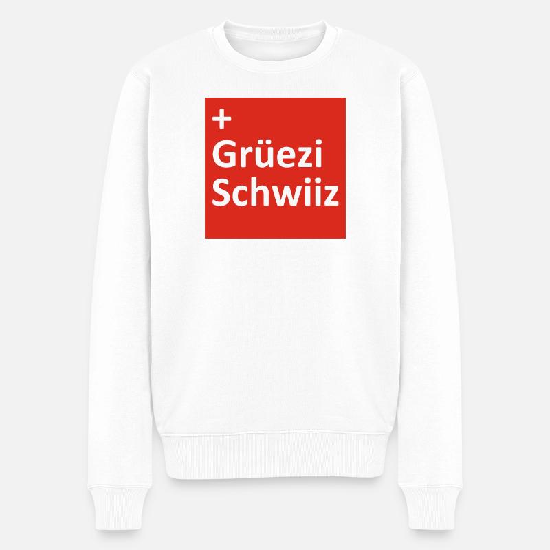 Grüezi - Hopp Schwiiz - Schweiz - Suisse - Pull Premium bio Homme - blanc