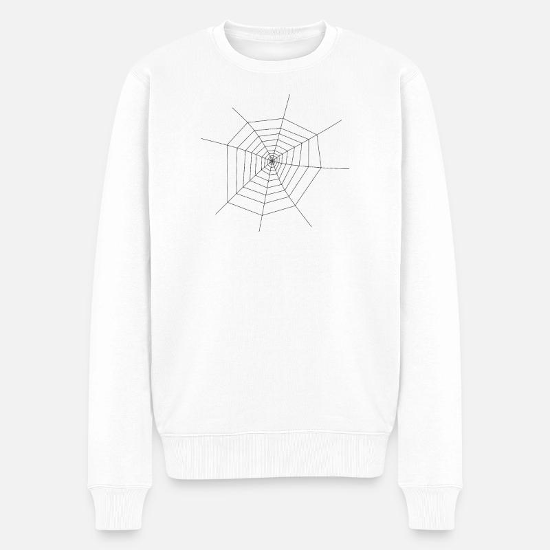 Spinnennetz - Männer Premium Bio Pullover - Weiß