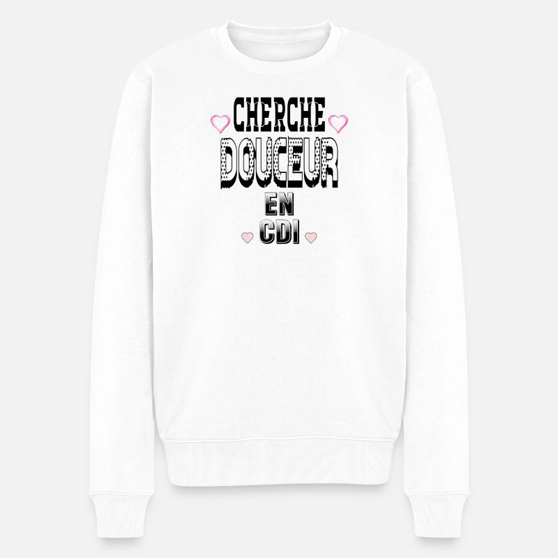 Cherche Douceur en CDI - Pull Premium bio Homme - blanc