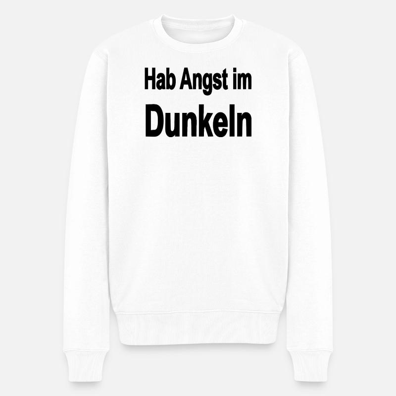 Dunkeln - Männer Premium Bio Pullover - Weiß