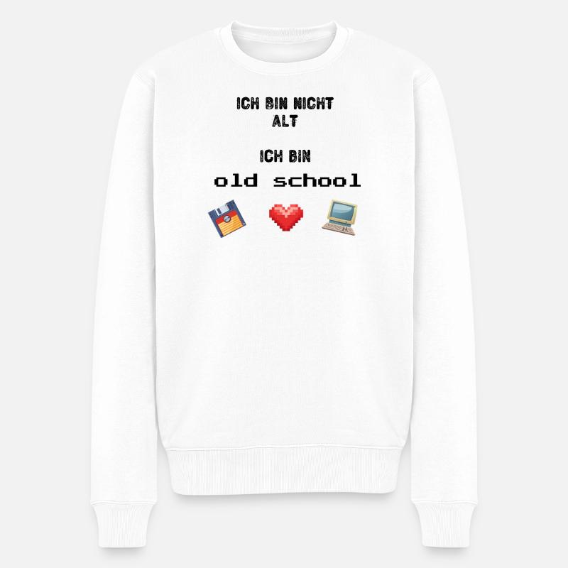 Old School - Männer Premium Bio Pullover - Weiß
